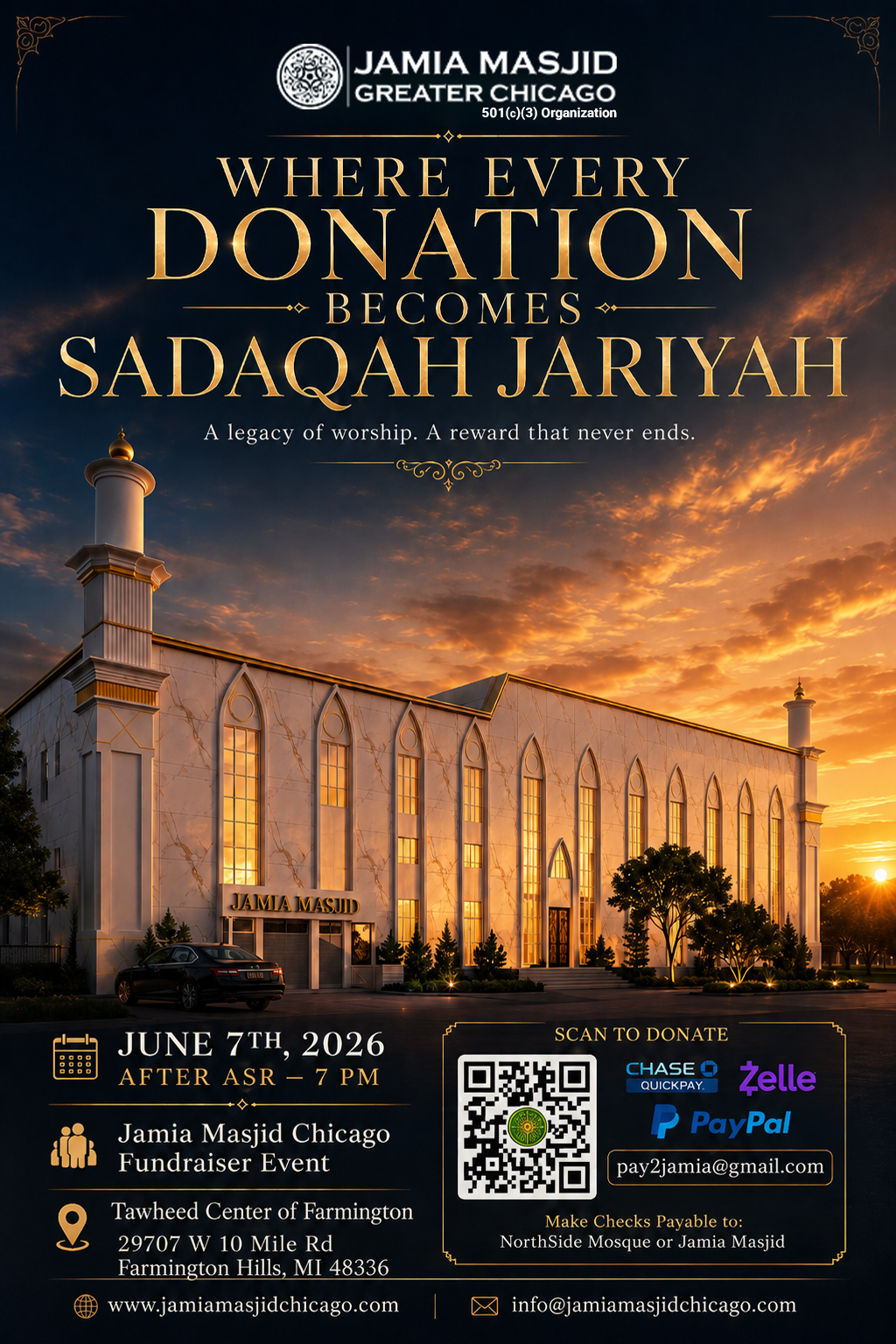 Where Every Donation Becomes Sadaqah Jariyah fundraiser event